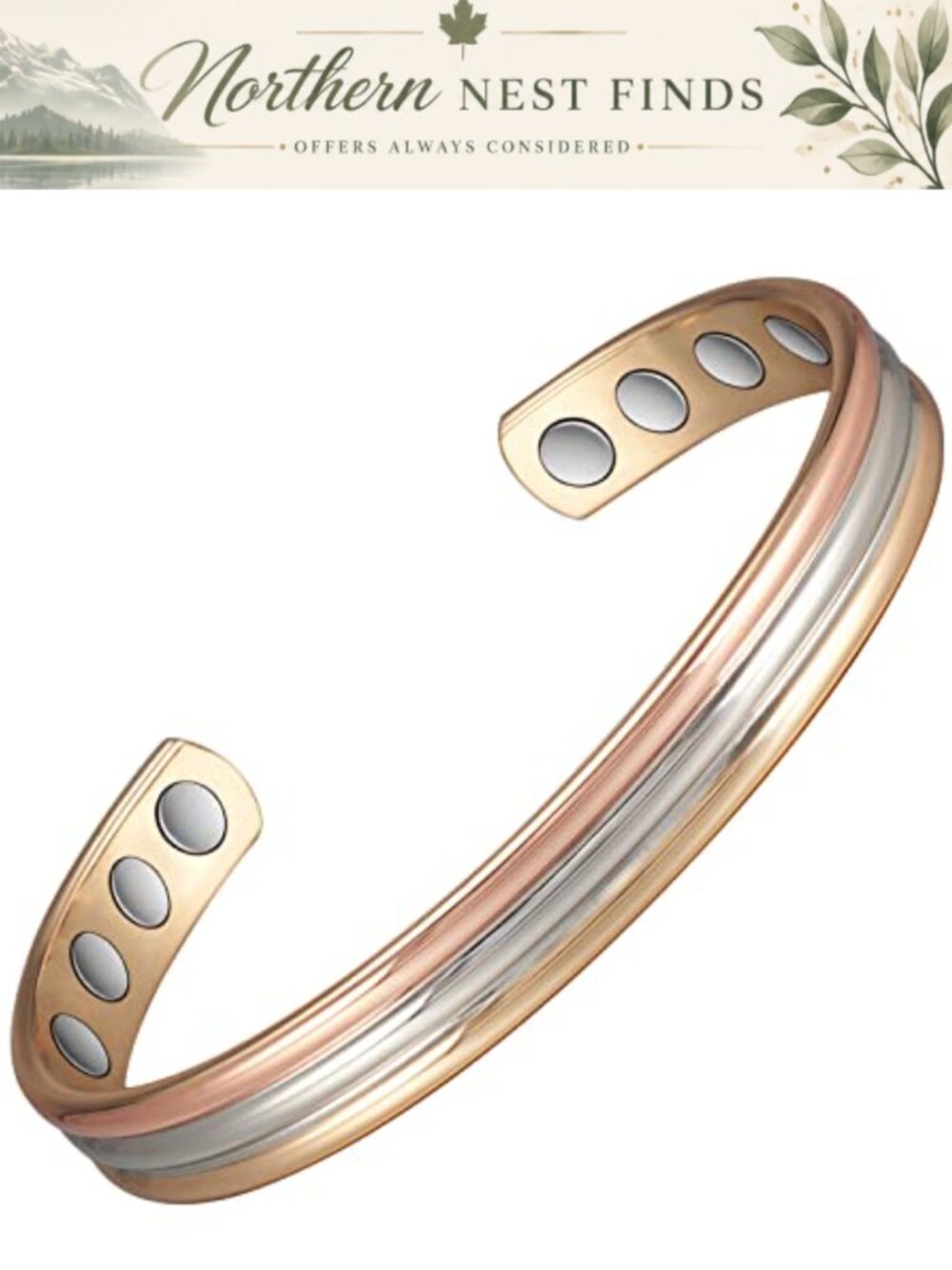 Pure Copper Magnetic Bracelet 7in Chain Jewelry for Women